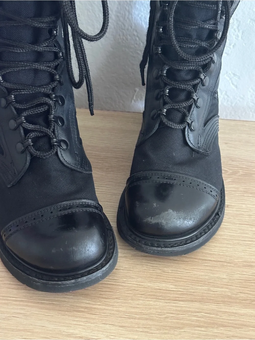 Vintage Corcoran Jump Boots 8 Marauder Combat Leather Cap Toe Pics USA J25178 7